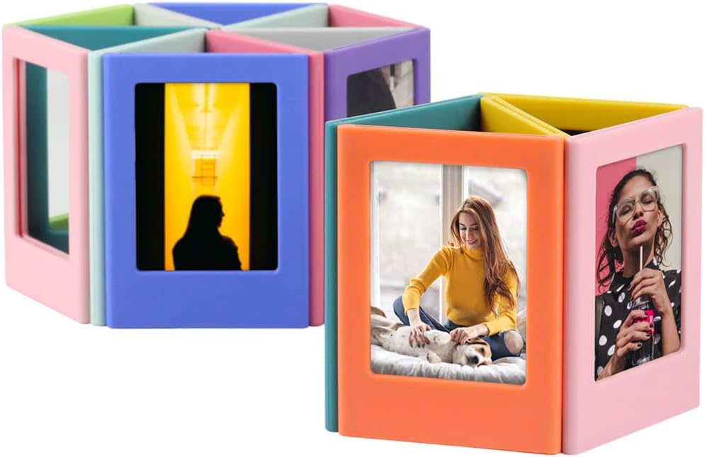 Orga'Neat Magnetic Photo Frames Fridge for Polaroid Fujifilm Instax Mini, 3.5"*2.5" Refrigerator Magnets Picture Frame (48 Set, Color 1-12)