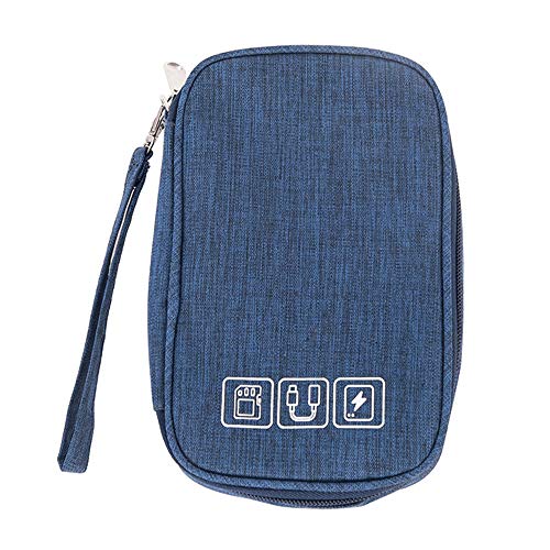 JUNKAI Bolsa organizadora para acessórios eletrônicos, bolsa organizadora de viagem com zíper, bolsa