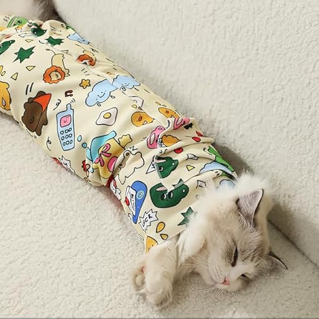 Cat Wrap for Cutting Nails, Self-Adhesive Cat Grooming Wrap, Cat Swaddle cBurrito Wrap, Cat Restraint for Nail Clipping, Cat Grooming Supplies-6WaHCvhd