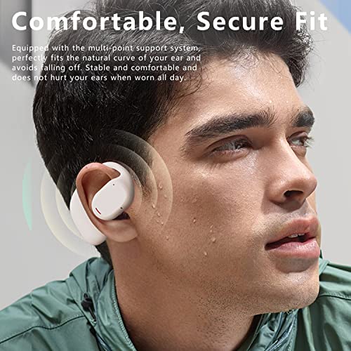Open Ear Headphones Wireless Bluetooth 5.3 Earbuds With Mic For Android & Iphone, Waterproof Sports Earphones With Led Power Display Hifi Stereo Sound Headset For Sport Workouts Running Cycling #TOP3