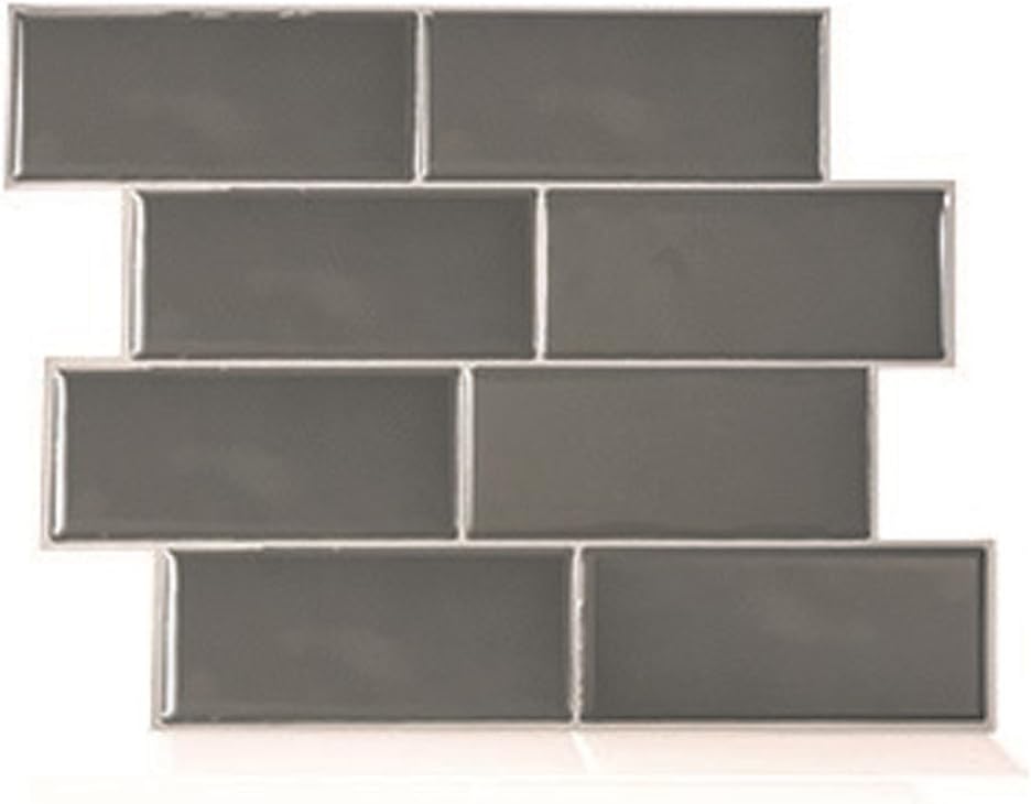 Adhesive Wall Tile (Gel O - Patented Technology) - 24 x 21 cm - Metro Grey