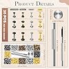 240 Sets Leather Rivets Kit, Double Cap Brass Rivets Leather Studs with 3PCS Setting Tools for Leather Repair and Crafts, 4 Colors and 3 Sizes #5
