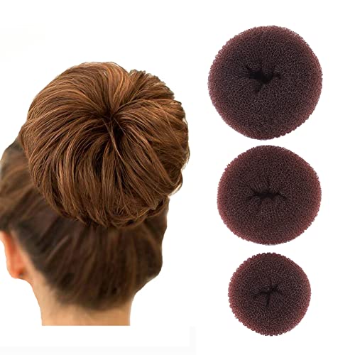 Set di 3 ciambelle per chignon a forma di ciambella, strumento per lo styling dei capelli, per donne e ragazze, grande+medio+piccolo)