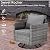 HOOOWOOO Patio Outdoor Conversation Set with Fire Pit Table,9 Piece Modern Outside Furniture with Swivel Rocking Chairs,PE Wicker Out Door Furniture Sofa and Ottoman Set(Dark Grey)