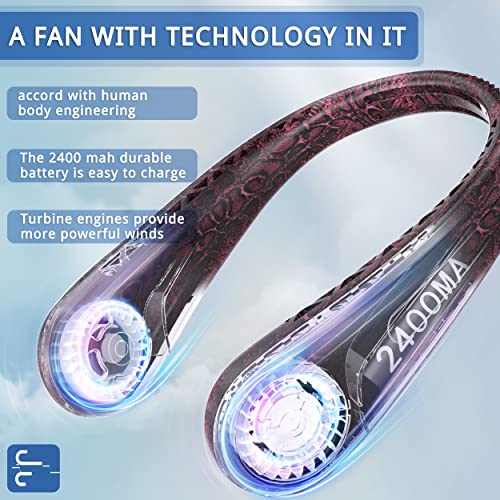 Image of FrSara Neck Fan, Portable Fan Strong Wind, Adjustable, 360 Cooling, Super Quiet, No Blade Fan Design, No Hair Twisting, Even Air Volume On Both Sides, Non-Slip Material, Short Charging, Long Use Time