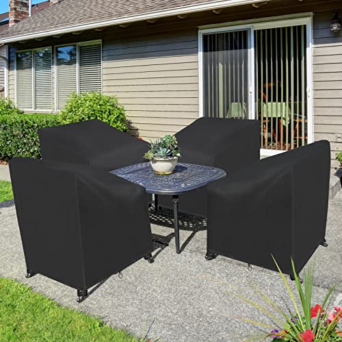 Takytao Patio Chair Covers 37“W X 30”D X 31“H, Outdoor Chair Covers Waterproof, Lounge Deep Seat Cover, Lawn Chair Covers, Patio Furniture Covers, Rain Snow Dust Wind-Proof(2 Pack, Black） #TOP6