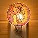 Angel Monogram Night Light – Stained Glass Styled Plug-in Wall Lamp, Victorian Inspired Letter D Design with Manual Switch & Bulb Included – Bedroom, Hallway, Nursery Gift NLA-C007