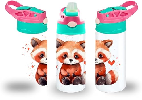 Red Panda 12oz Double walled Stainless Steel Bottle
