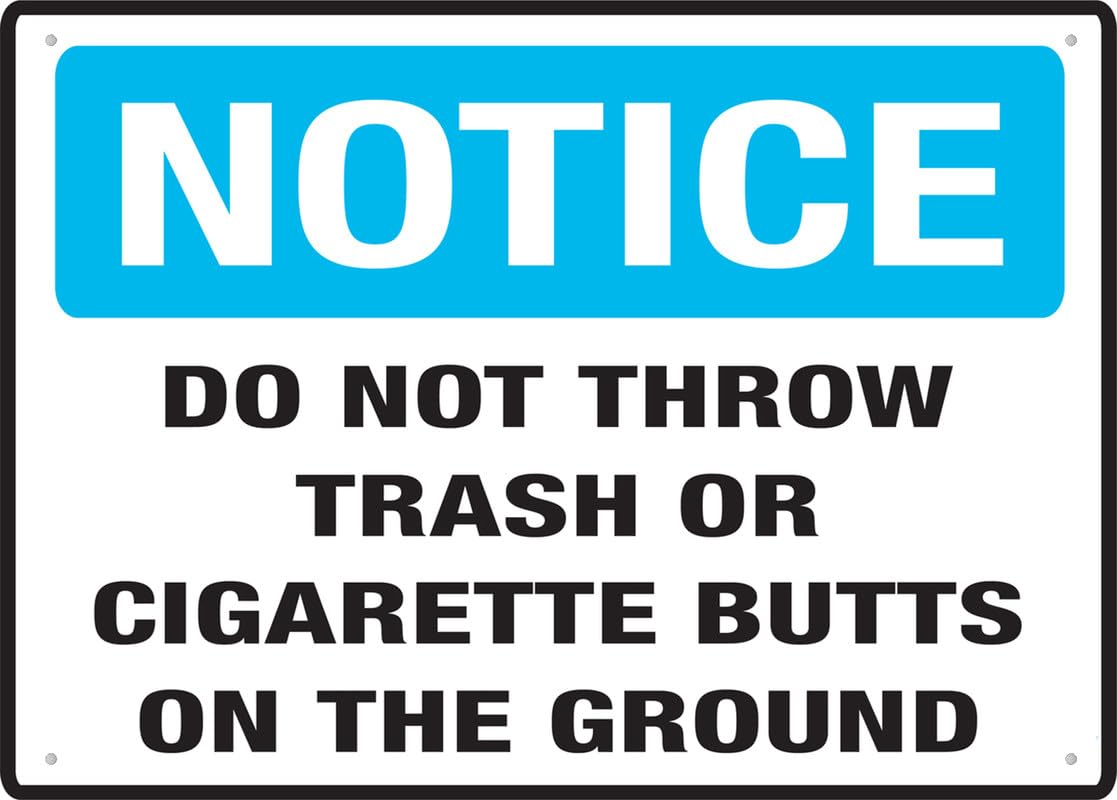 Do Not Throw Trash Or Cigarette Butts Aluminum Metal Sign 12"x8" UV Printed Rust-Free For Home/Business/Driveway Use