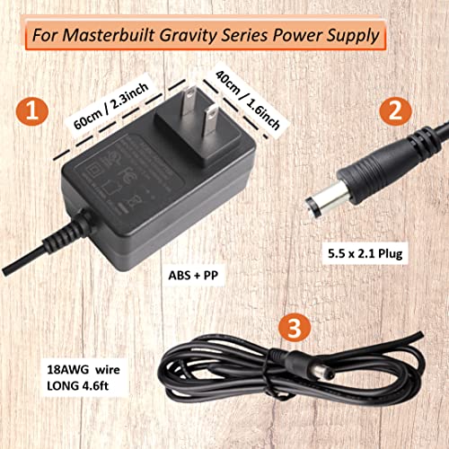 Replacement Part 9004190216 - Power Adapter For Masterbuilt Gravity Series 560/800/1050 Xl Digital Charcoal Grill And Smoker Combo,Gravity Power Supply With 15 Ft Long Cord #TOP1