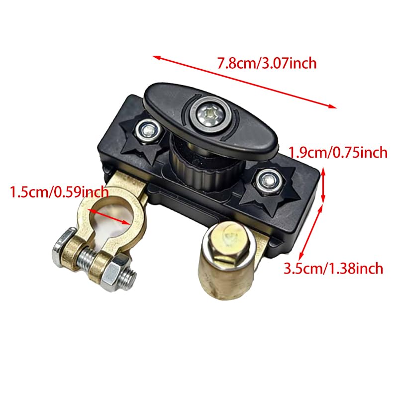 Universal 12V/24V Battery Power Off Switch, Top Column Main Battery Cut Isolator for Car, Boat, RV, ATV Heavy Duty Power Off Switch (1 Pack)