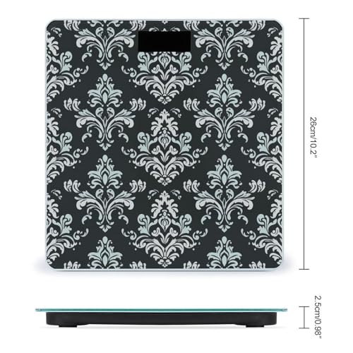 Báscula digital Damask Pattern con pantalla LCD para baño miniatura 2