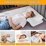Gaethra Poduszka podpierająca kark z pianki z pamięcią kształtu, ergonomiczna poduszka ortopedyczna z regulacją wysokości, poduszka do spania, dla osób śpiących na boku, plecach i brzuchu, 63 x 34 x 9