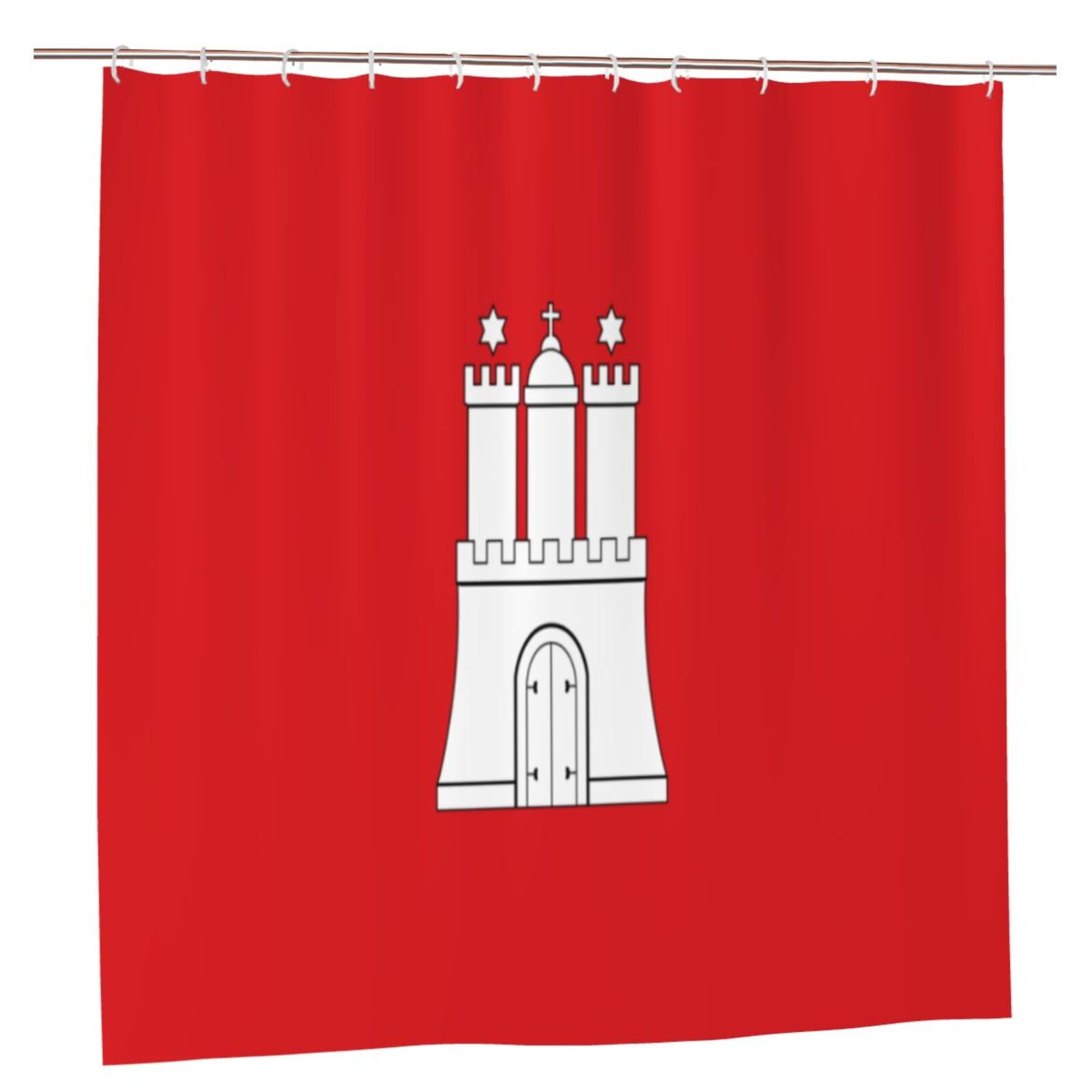 KLGRTJHK The Hamburg Flag Shower Curtain 72x72in Bathroom Curtain﻿