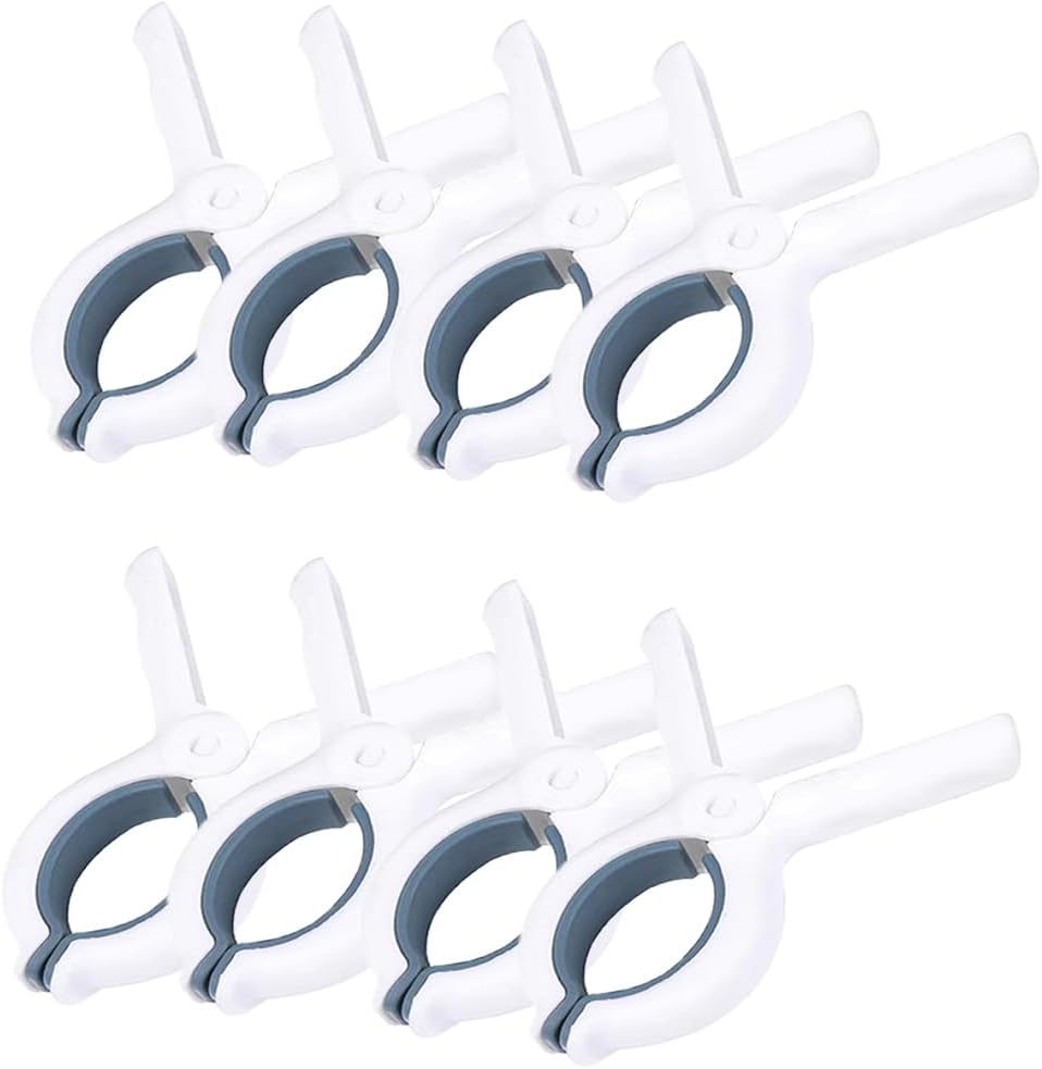 8 Pcs Beach Towel Clips, Heavy Duty Laundry Clips, Plastic Clothespins, Prevent Clothes and Blankets from Blowing Away in the Wind, Clothespins, Towels, Power Clips for Swimming Wheelchairs (Blue)