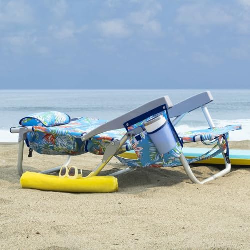 Tommy Bahama Floral Backpack Beach Chair - 5 Positions, Including Lay Flat - 2 Pack