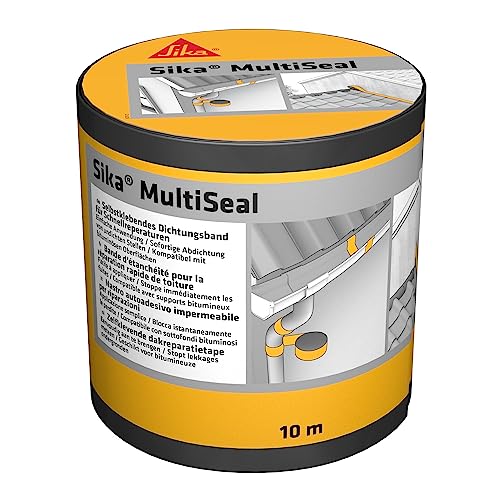 SIKA - Bande d'étanchéité autocollante pour la réparation de toiture/gouttière Multiseal Gris-vert (RAL 7009) - Multisupports - Résistant aux UV/Déchirure -...