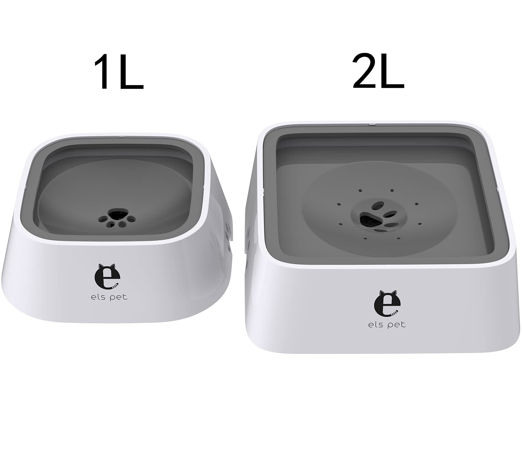 ELS PET Bebedero Antigoteo con Filtro,2L Cuenco Alimentación Lenta, Flotante para Perros y Gatos, Agua Flotante para Mascotas,Sin Derrames