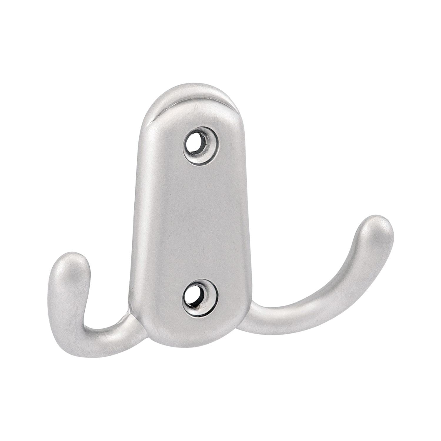 OBF 756151-27 Nickel-Plated Matt Grimme Coat Hook Canelli (Coat Hook) Width 17 mm Height 86 mm Double Hook Zinc Die-Cast