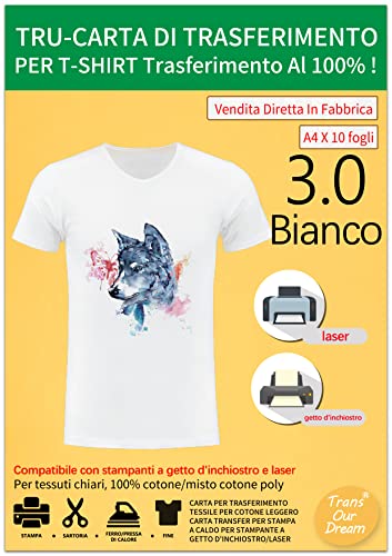 Carta Trasferibile Termoadesiva A4 - 20 Fogli Per Stampa Su Tessuti - Foto 7