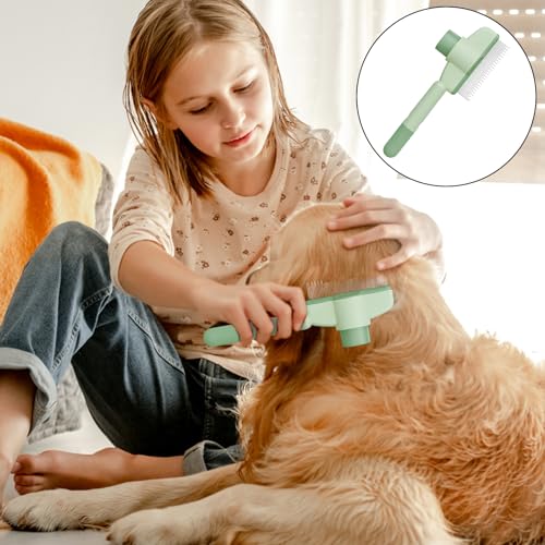 Fellwunder Bürste Hund, 2-teiliges Set für Kurzhaar-Hunde und Katzen, effektive Haarentfernung und Massage, Reisefreundliche Fellpflege Bürste mit Griff