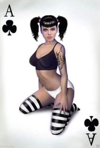 Ace of Clubs - Calcomanía para parachoques de niña, para casco duro, para laptop, caja de herramientas, calcomanía para casco, vinilo fabricado en