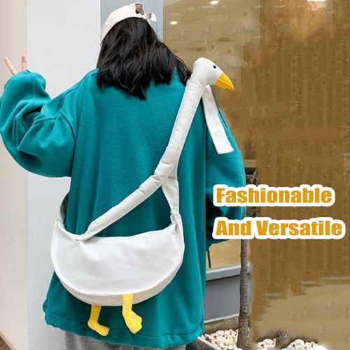 Silly Goose Canvas Shoulder Bag - Adjustable Extra Long Cartoon Crossbody Bag, Funny Animal Purse3