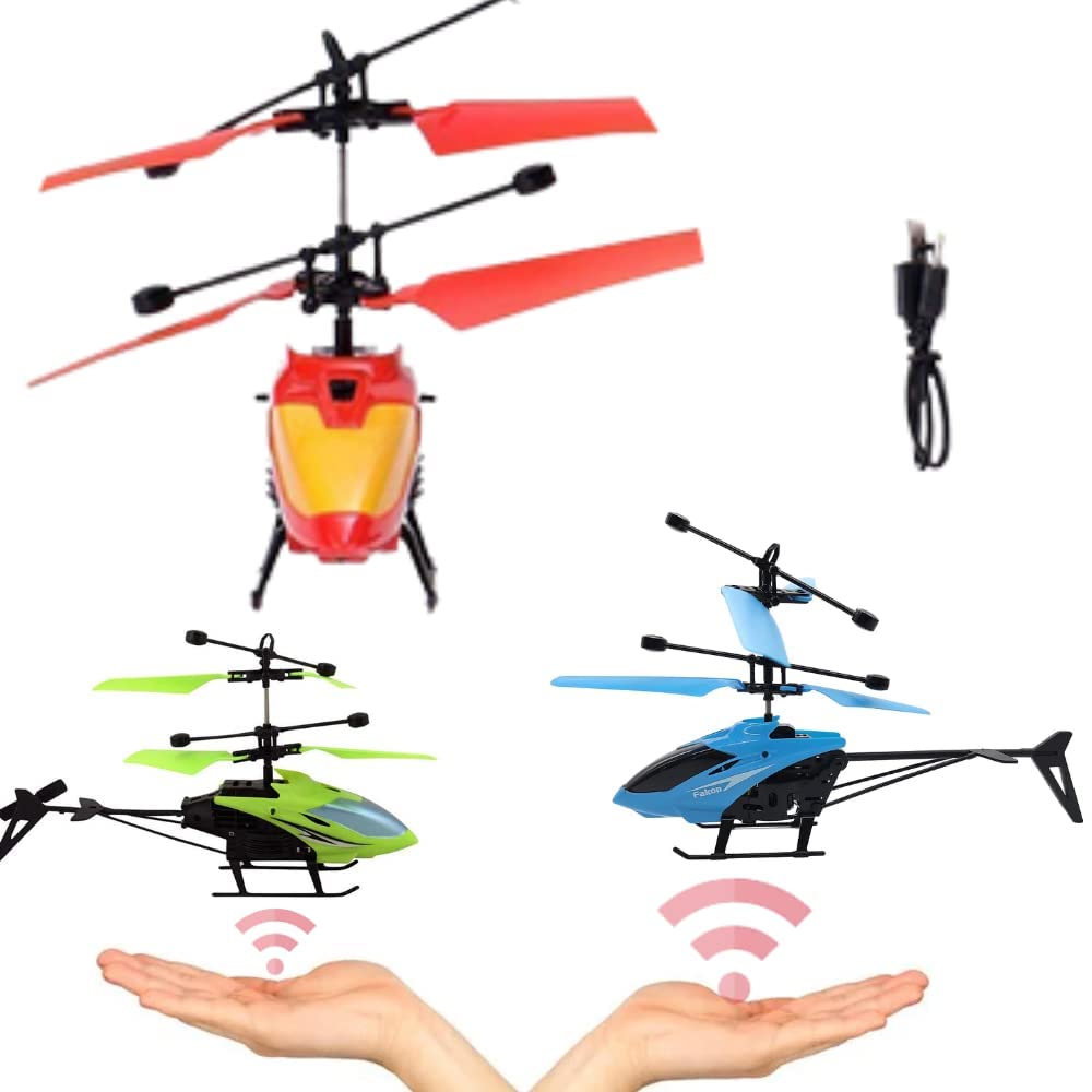 KIDZYMON® Gravity Sensor Helicopter, Remote Control Helicopter Toy, Black Helicopter, led searchlight and Charging Helicopter for Kids Age 4+ Years, Pack of 1, Multi Colour (Red or Yellow or Blue) (B0B658Z4KF) Amazon Price History, Amazon Price Tracker