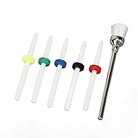 Vista 6 de Nail File Bits Set, 6pcs Nail Drill Bit Set Home Salon Ceramic Cuticle Remover Bits Electric Nail File Bits for Nail Artist Novice Acrylic Gel Nails