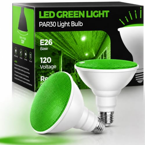 Image of L LOHAS LED Green Christmas Flood Light Bulbs, PAR30 Flood Light Outdoor