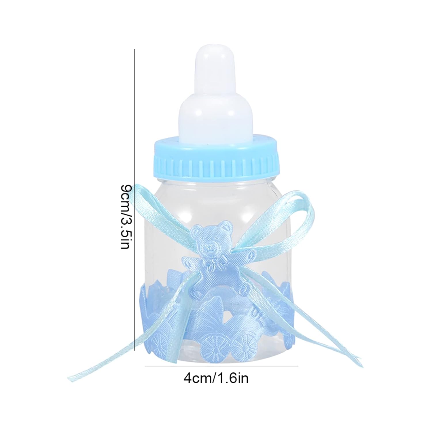 24Pcs Fillable Bottles Food Grade Plastic Sweet Candy Chocolates Box Gift for Baby Shower Birthday Party Wedding Decorations(Blue)
