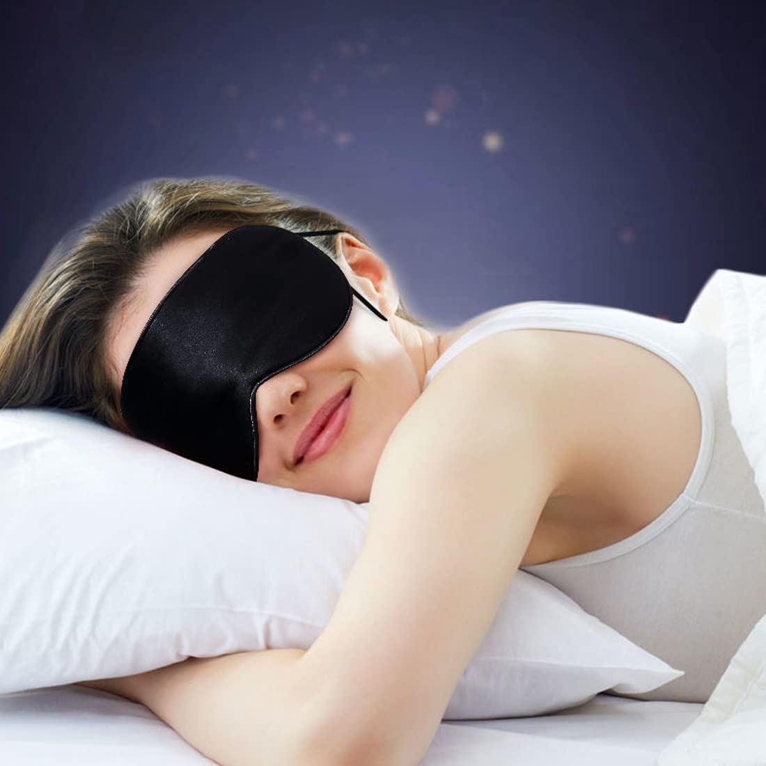 Lederen oogmasker zwart, Pu, riem verstelbaar, comfortabel, langdurig
