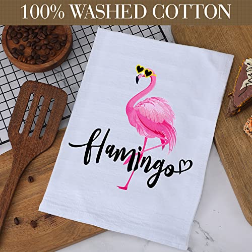 6 Pack Hawaiian Flour Sack Dish Towels Flamingo Flour Sack Towels Cotton Kitchen Towels Tea Towels For Housewarming Gift Farmhouse Kitchen Decor #TOP1