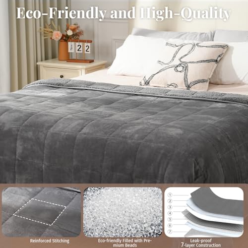 Image of Topblan Sherpa Fleece Weighted Blanket for Adults, 15lbs 48 x 72 Twin Size
