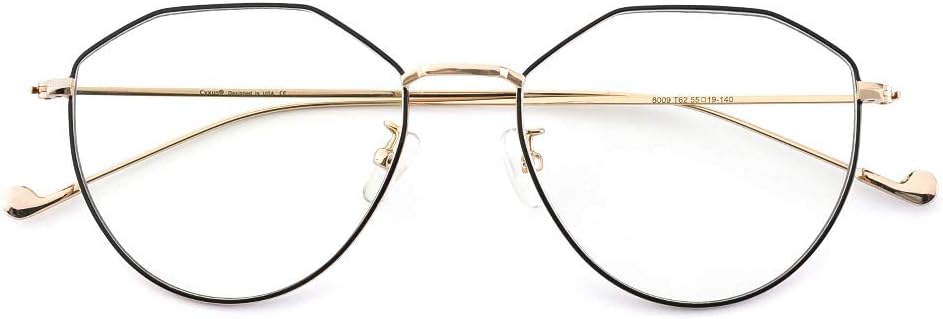 Cyxus Blue Light Blocking [Metal Frame] Computer Glasses for Anti Eye Fatigue Headache, Retro Metal Frame Eyewear for Women 8009