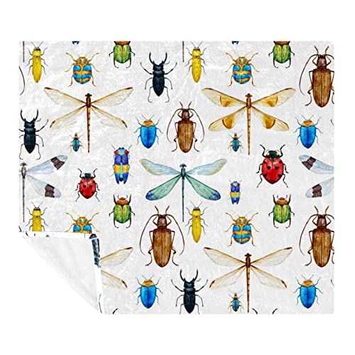 Couverture microfibre légère et chaude plaid polaire doux libellules pour canapé