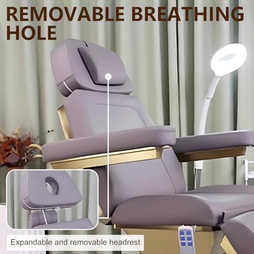 Larnavo Massage Table-Electric Massage Table with Grey Modern Luxury Style, Beauty Treatment Bed Includes One-Button Lifting, Smart Heating, Retractable Headrest - Image 4