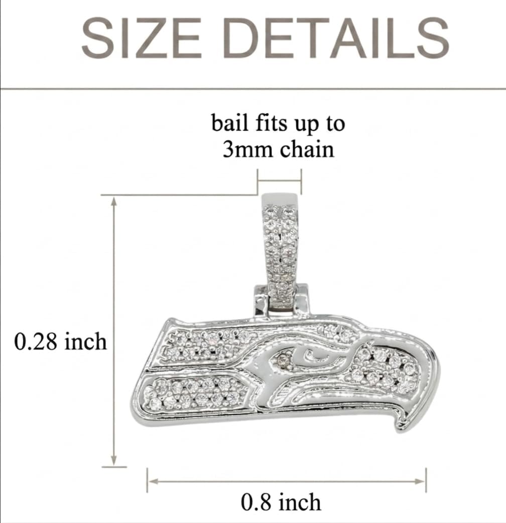 GLD Officially licensed NFL Sports Team Logo Pendant - Gold Plated Iced Out Football Necklace Charm