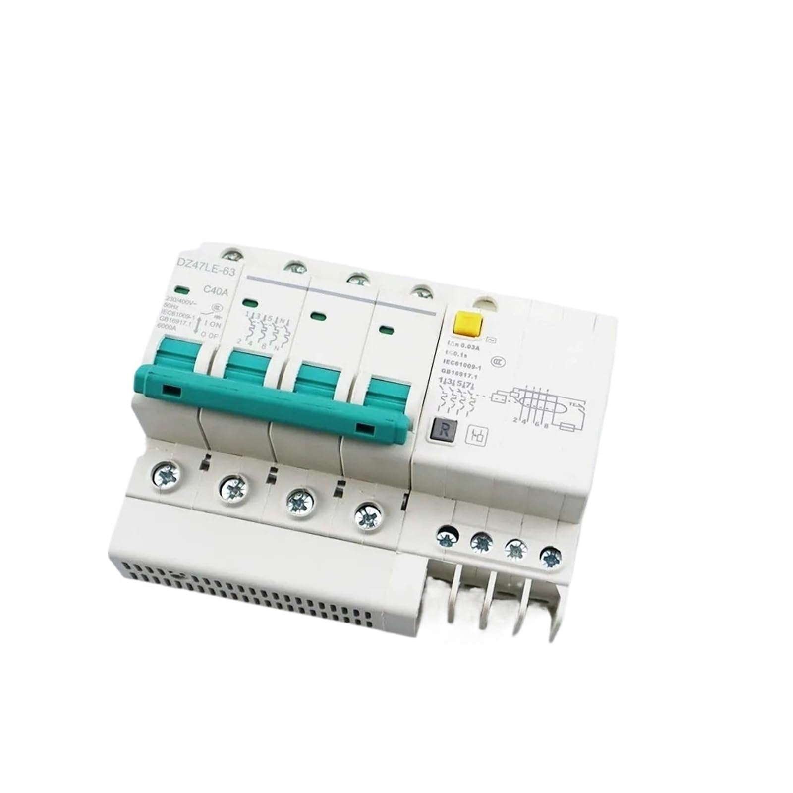 Protezione da sovratensione RCBO + SPD 1P-4P 400V | MCB RCBO 1P/2P/3P+N/4P con protezione da sovratensione SPD AC400V Interruttore corrente residua, 1 PC(4P,125A)
