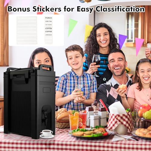 HAPPYGRILL Insulated Beverage Dispenser, 5 Gallon Food-grade Beverage Carrier w/Spigot for Coffee, Cold & Hot Drinks, Portable Thermal Beverage Server for Home, Restaurant, Catering, Event, Black - Image 3