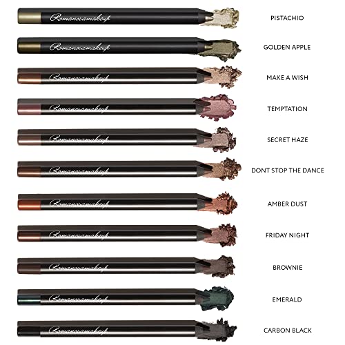 Romanovamakeup Sexy Smoky Eye Pencil - Golden Apple. Professional Eye Liner Golden And Olive Shade Easy To Wear, Long-Lasting Formula, Nude Look With Eye-Makeup Pencil Sexy Smokey Eyes In A Flash! #TOP6