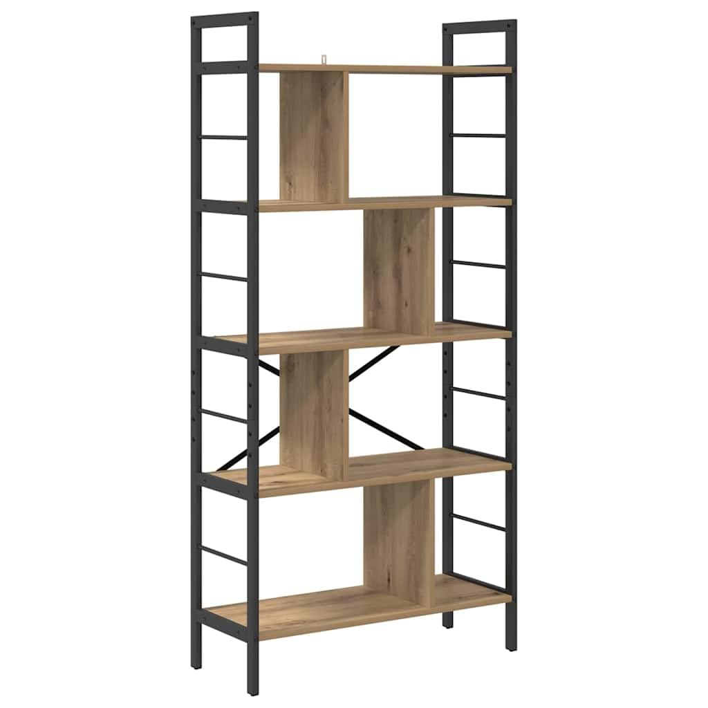 Librería estrecha estilo loft para organizar el salón contemporáneo