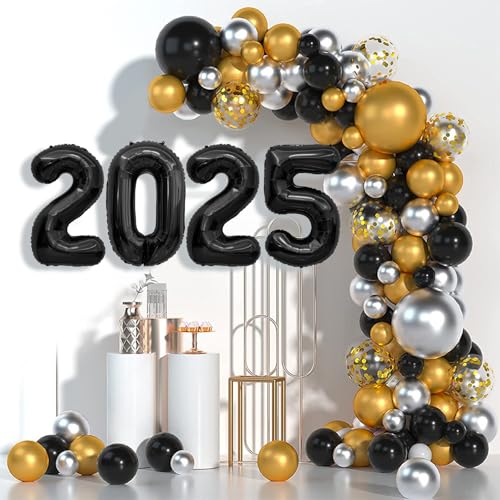 Image of 2025 Balloons Black, 40 Inch Foil Black Number Balloons 2 0 2 5, New Years Decorations, 2025 Graduation Decorations, New Years Eve Party Supplies 2025, Class Of 2025 Decorations, Graduation 2025