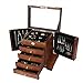 Produktbild Schmuck-Box Frauen Retro Hölzerne Schmuckschatulle Mit Großer Kapazität Aufbewahrungsbox Exquisiter Schmuck, Schöne Wohnkultur Halsketten Armbänder Vitrine ( Color : Brown , Size : 29×20.5×24cm )