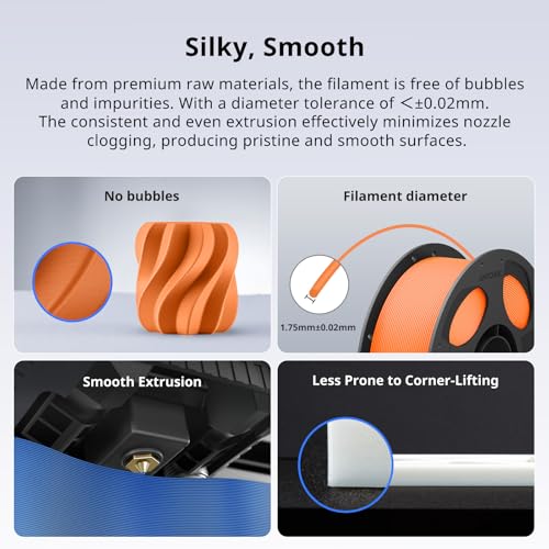 Image of ANYCUBIC PLA Plus (PLA+), 3D Printer Filament 1.75mm, High Toughness 3D Printing Filament, Dimensional Accuracy + /- 0.02mm, Print with Most FDM 3D Printers, 1KG Reusable Spool, Orange