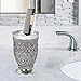 nu steel BHT5H Beaded Heart Decorative Makeup Brush Cup Holder Tumblers for Bathroom Countertops, Desk, Dorm, and Vanity Shiny Finish, Small, Chrome