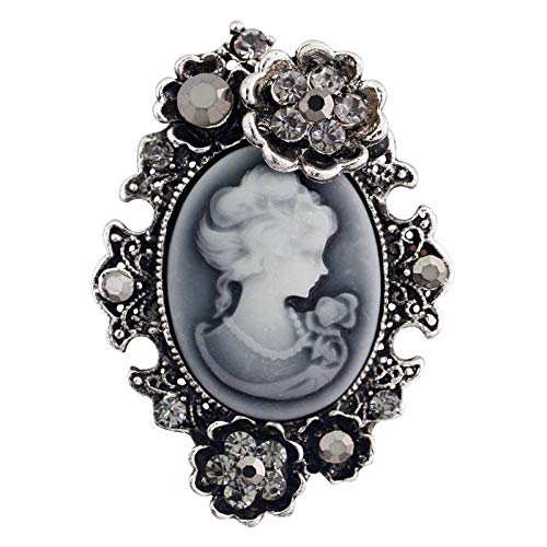 Preisvergleich Produktbild PegTFofclothes Broschen Legierung Diamant Beauty Head Brosche Schmuck A