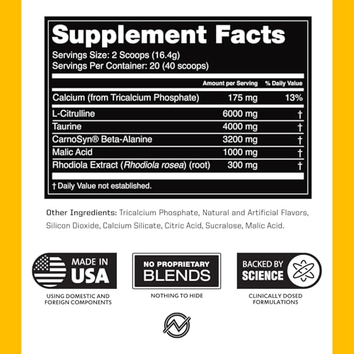 Image of Outwork Nutrition Non-Stim Pre Workout Powder - Citrulline Malate, Beta-Alanine, Rhodiola Extract for Performance, Focus & Energy Boost - Preworkout for Men, Women (Caffeine Free, Pina Colada)