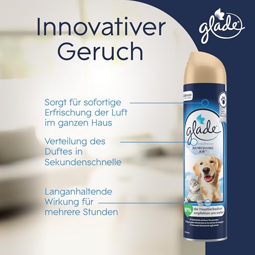 Glade Duftspray für langanhaltende Frische in allen Räumen, Lufterfrischer Spray, Refreshing Air, 1er Pack (1 x 300 ml)