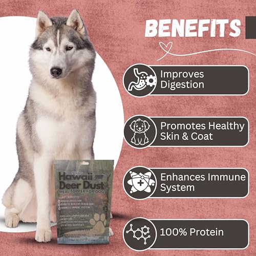 Image of Hawaii Deer Dust Meal Topper for Dogs | 100% Venison Meat | Grain-Free & All-Natural | High Protein Dog Food Topper with No Additives, 8oz | Made in The USA